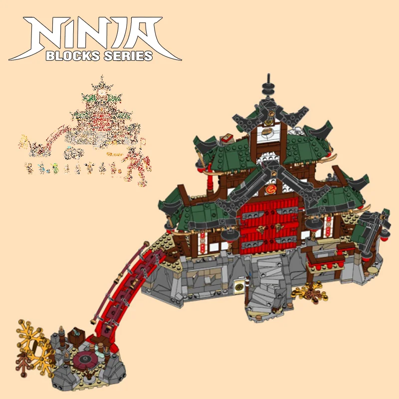 

1394pcs Movie Series Ninja Dojo Temple Building Blocks 71767 Technical Bricks 8 Figures For Birthday Children Gifts