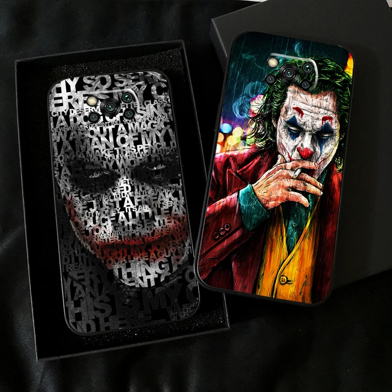 

Clown Bat-man The Joker For Xiaomi Poco X3 Pro NFC For POCO X3 GT Phone Case Carcasa Coque Back Liquid Silicon Funda Soft