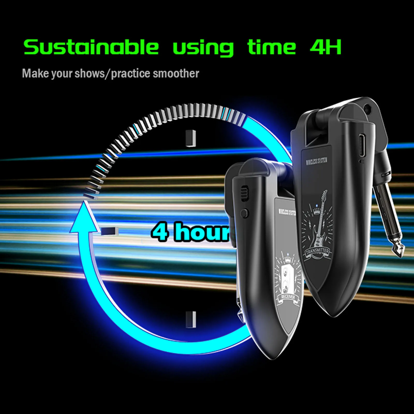 4 канала беспроводной гитарный системный передатчик приемник Встроенный