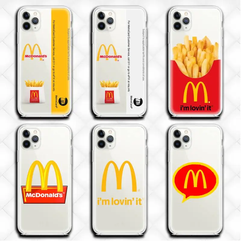 

Cool McDonald Card Phone Case Clear for iphone 13 12 11 Pro max mini XS 8 7 Plus X SE 2020 XR cover