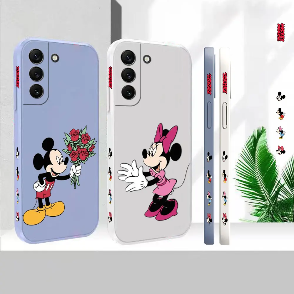 

Liquid Silicone Cover For Samsung Galaxy S23 S22 S21 S20 FE Ultra 5G S11 S11E S10 S10E S9 Plus Anime Mickey Mouse Case Funda