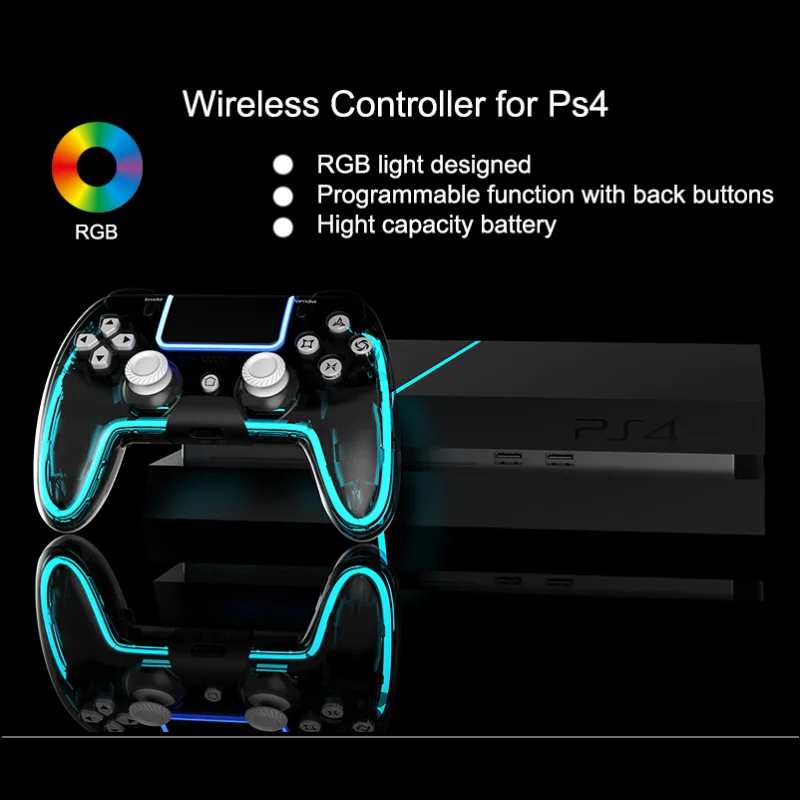 Беспроводной геймпад с RGB-подсветкой для PS4/PS4 Slim/PS4 Pro Интерфейс Bluetooth