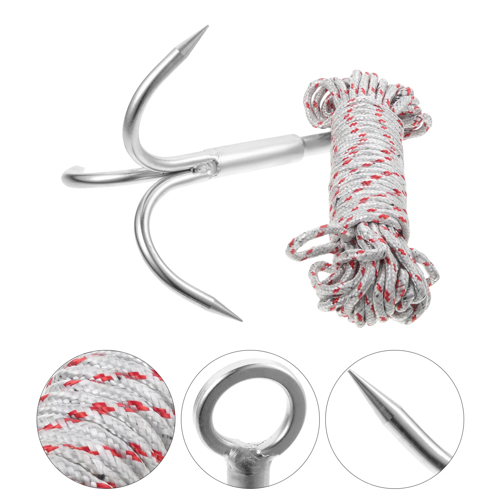 

Tow Hook Outdoor Grappling Stainless Steel Claw Accessory Climbing Metal Survival Fishing Carabiner