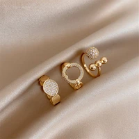 2022 new classic zircon circle open ring for woman sexy finger accessories fashion korean crystal jewelry party unusual rings