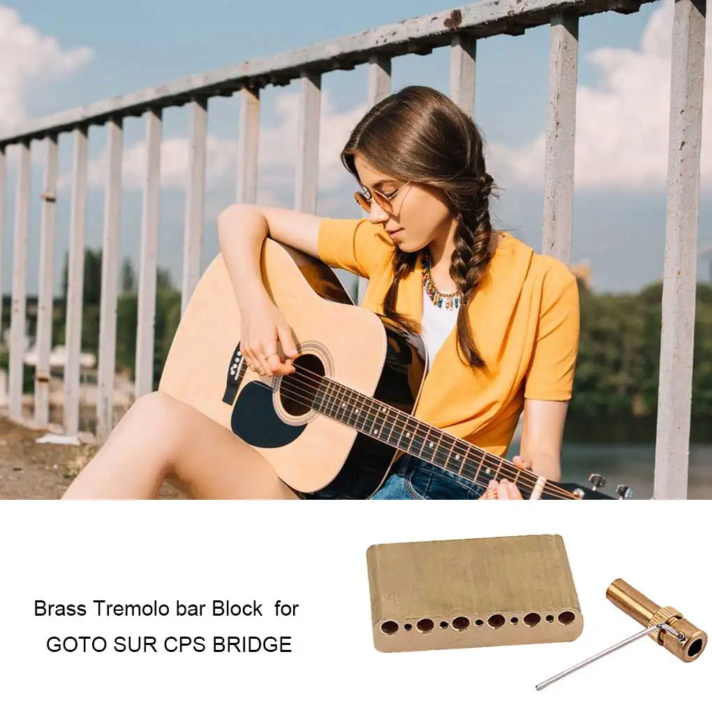 

Guitar Bridge Brass Block Style Parts Copper Repairing Tools Fittings Replacement for Standard Series Strategy