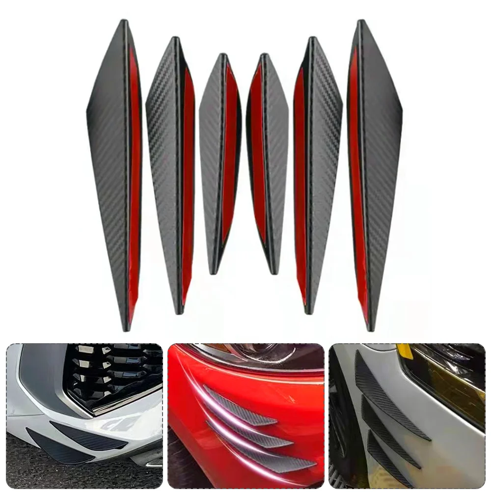 

6 Pcs Car Door Protector Bumper Accessories Auto Cover Body Spoiler Strip Canard Wind Knife Supplies Front Lip