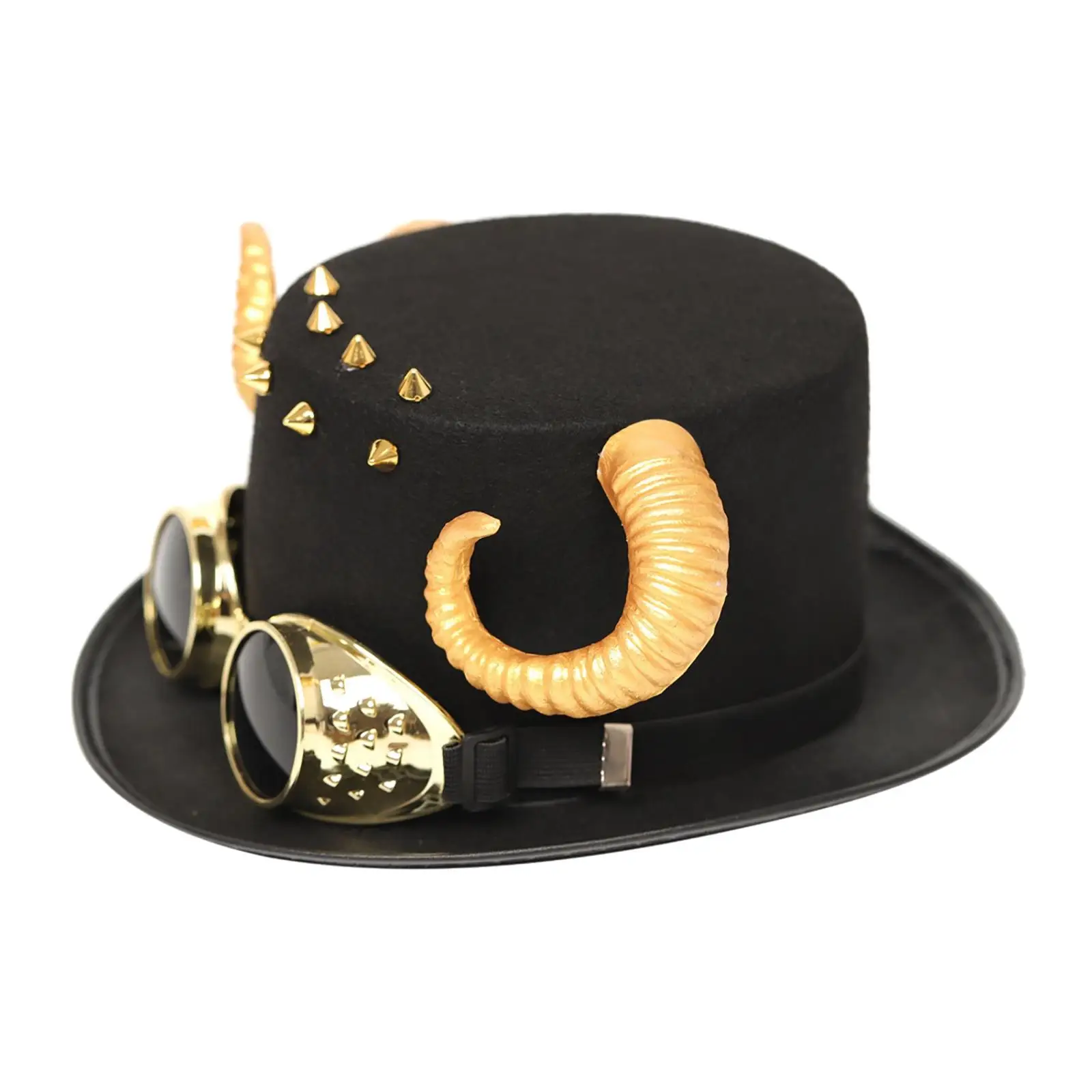 

Halloween Steampunk Top Hat with Goggles,Gothic Cosplay Party Headgear for Party Dress up,Men Women Costume Accessories