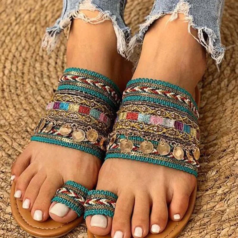 

Сандалии женские ручной работы, богемные шлепанцы, обувь в греческом стиле, плоская подошва, летние Тапочки