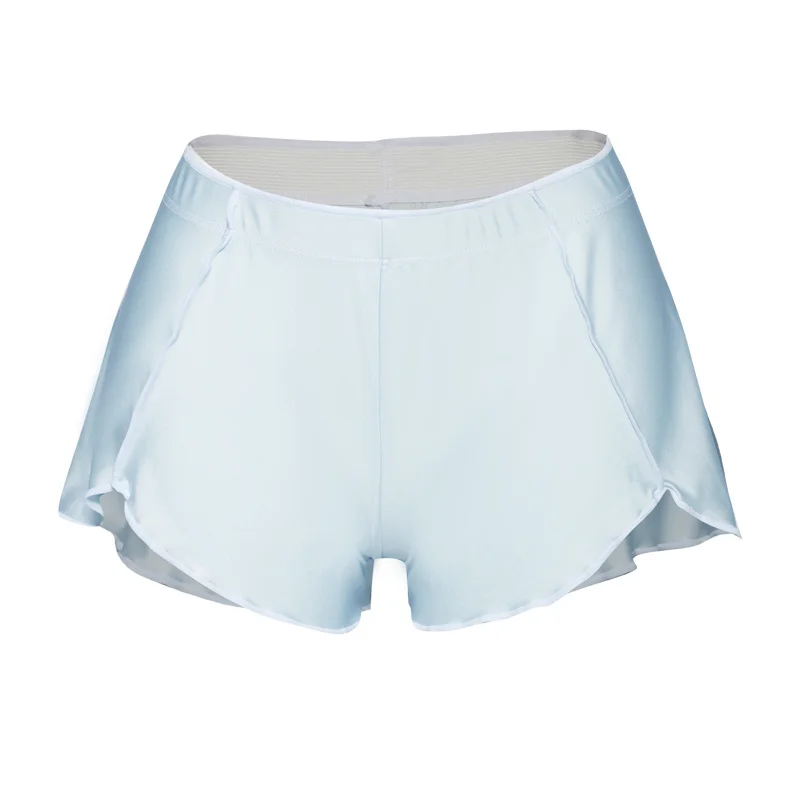 Summer Glossy Sexy Women Shiny Ruffles High Waist Yoga Workout Shorts Sports Satin Running Gym Basketball Shorts