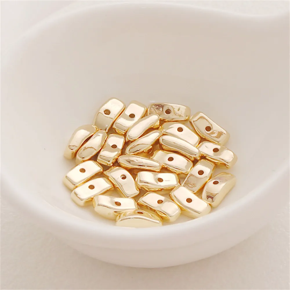 

14K Gold Plated Irregular Loose Beads DIY Handmade Jewelry Bracelet Necklace Separated Beads Electroplated with Light Gold