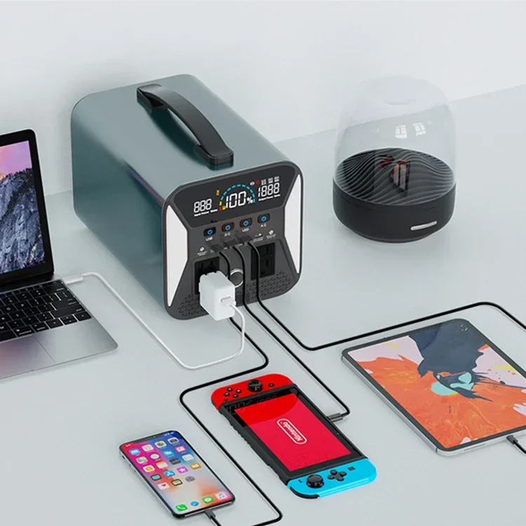 Портативная электростанция 500 Вт с батареей 135200 мАч для хранения энергии уличный