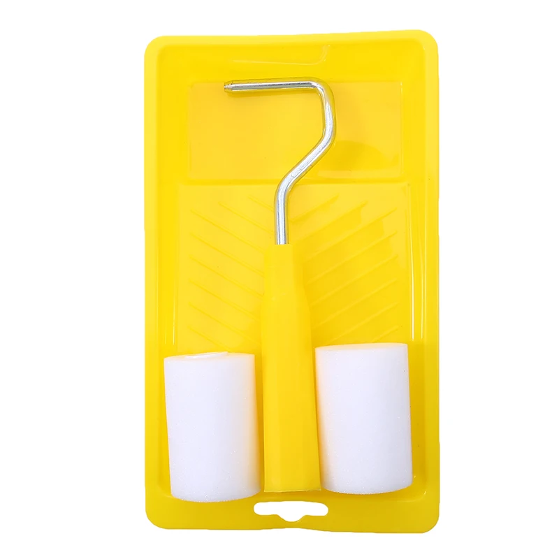 

3/4/6Pcs Mini Foam Paint Roller Painting Decorating Kit Small Paint Roller Tray Set Wall Painting Repair Brush Painting Tools