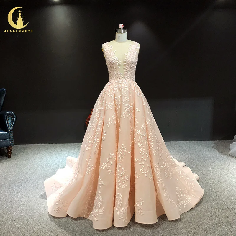

899 Zuhair Murad Pink Lace Appliques Sexy فساتين سهره فاخرة طويلة formal occasion party dresses robe de soirée Evening dress