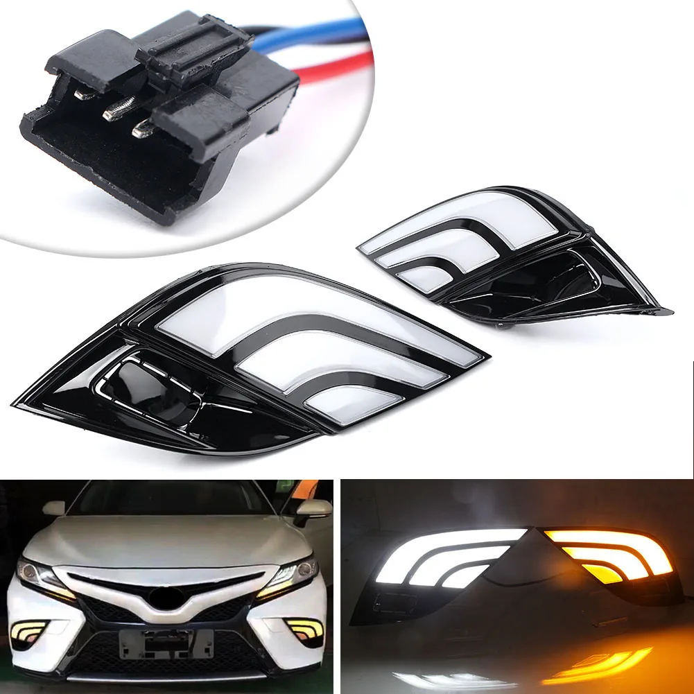 

LED Daytime Running Light Turn Signals for Toyota Camry 2018 White Yellow Blue
