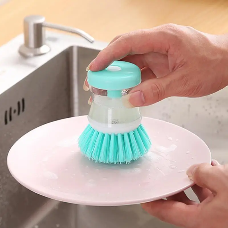 

Pot Dish Brush Clean With Washing Up Liquid Soap Dispenser 2 IN 1 Wash Pot Brushes Pot Dish Cleaning Brush Kitchen Wash Tools