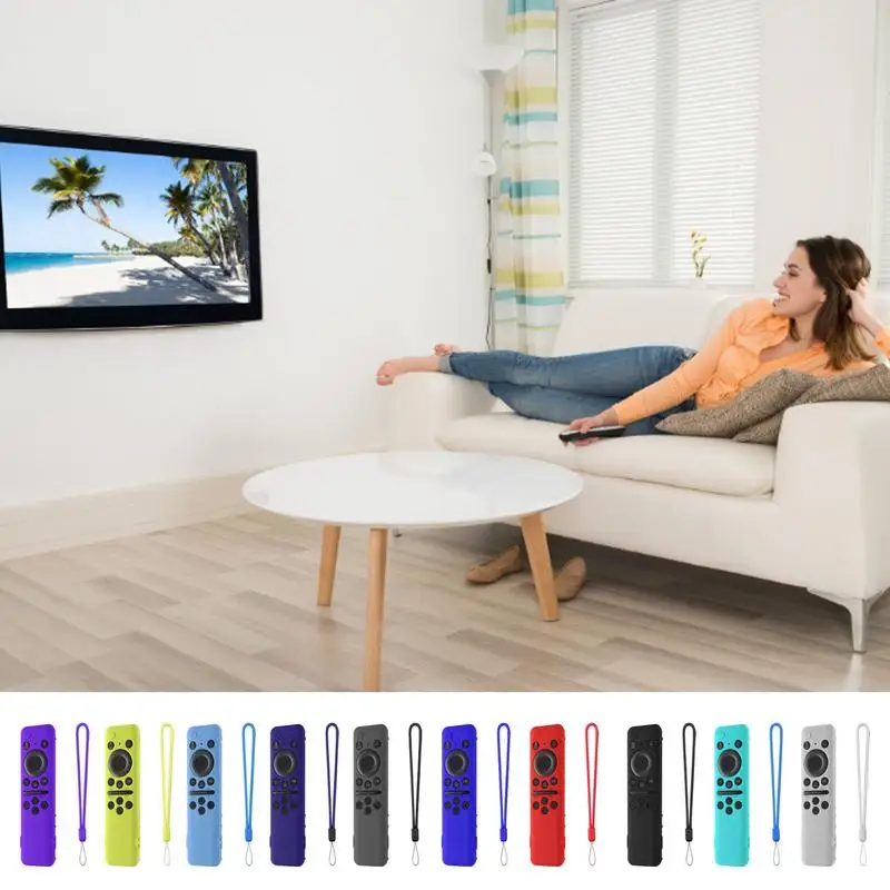 Ударопрочный силиконовый чехол для пульта дистанционного управления, противоударный люминесцентный удаленный корпус для Sam Sung серии BN59 с ремешком