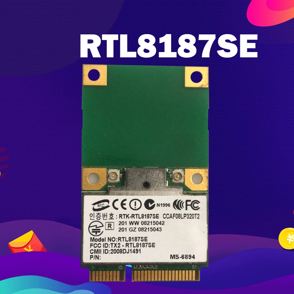 

Realtek RTL8187SE RTL8187 54 Мбит/с мини PCI-express Wlan Беспроводная карта