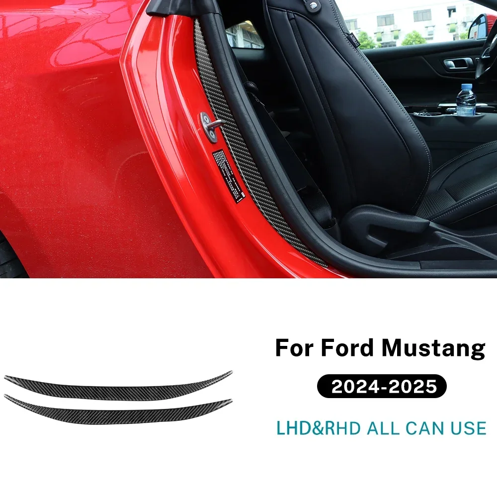 

Настоящая мягкая наклейка из углеродного волокна для Ford Mustang GT 2024 2025 LHD RHD, внутренняя рамка двери автомобиля, декор, аксессуары для внутренней отделки
