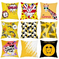 summer cute yellow pillowcase geometry colorful flower anime body pillow hawaii sofa home decoration modern pillows 45x45 50x50
