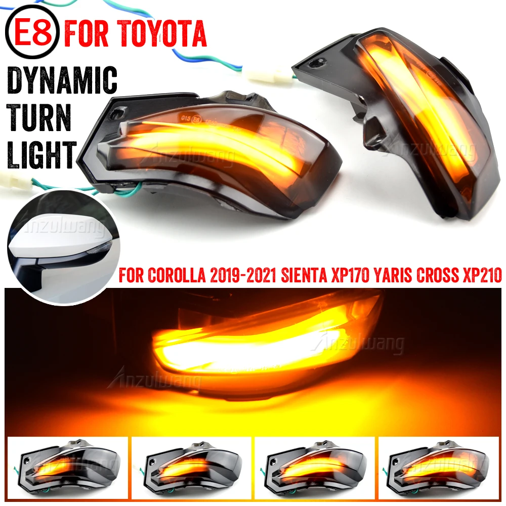 

LED Dynamic Side Mirror Indicator Blinker Sequential Light For Toyota Corolla Sport E210 Sienta XP170 Yaris XP210 2019 2021