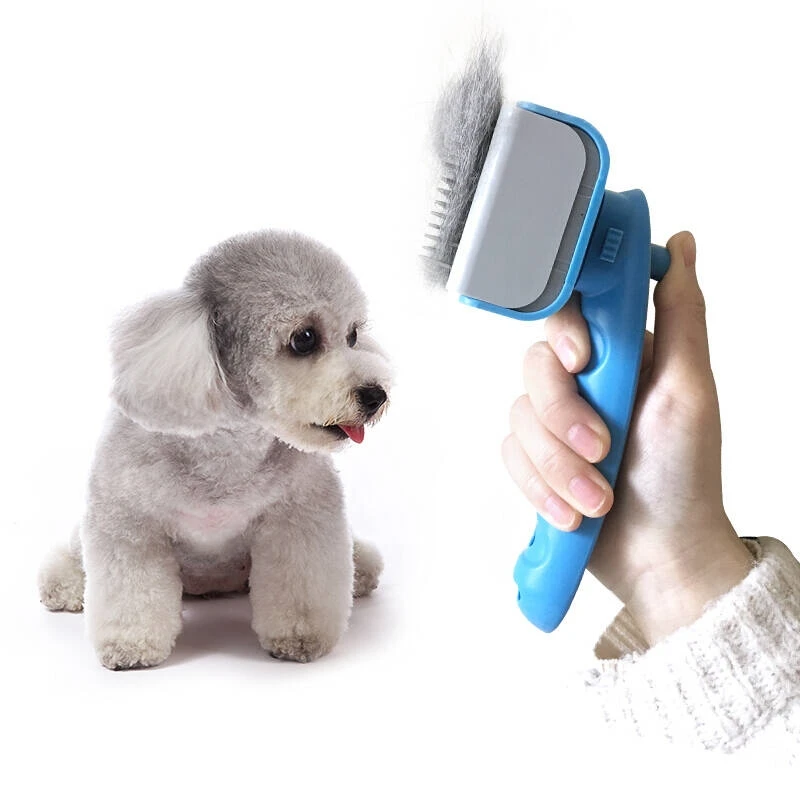 

Pet Dog Hair Removal Combs Cats Fur Cleaning Brush Grooming Combs Tool Non-slip Removing Coils And Loose Fur Blue Pets Product