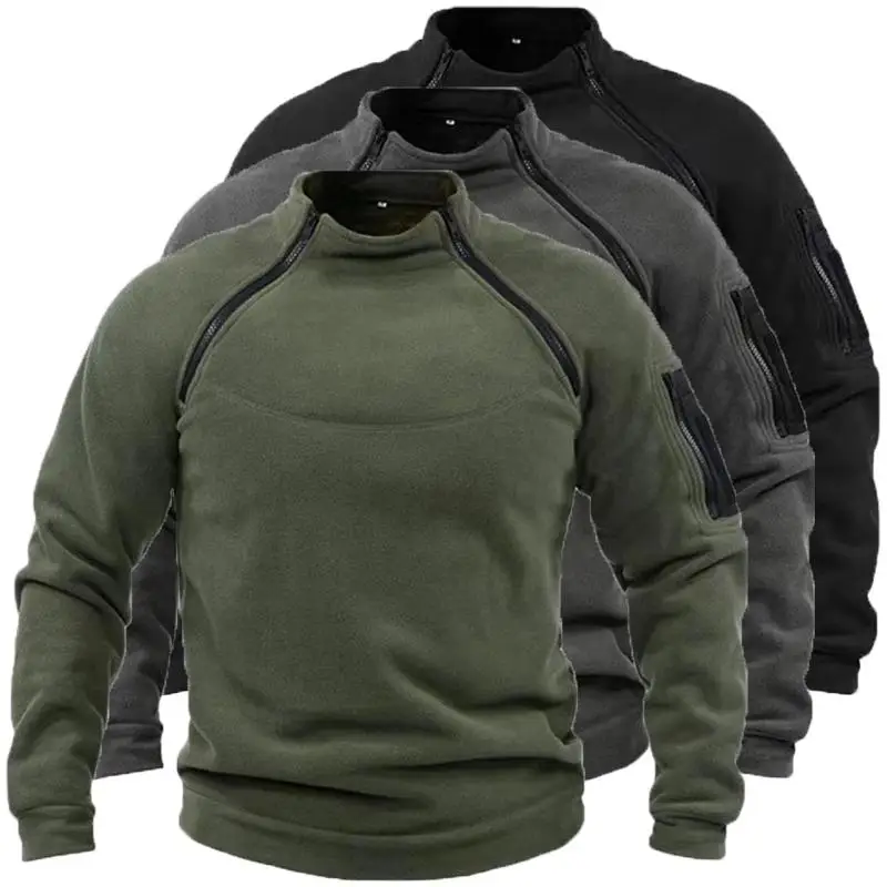 

Men's Tactical Outdoor Jacket Hunting Clothes Warm Zippers Fleece Pullover Men Windproof Autumn Winter Coat Thermal Underwear