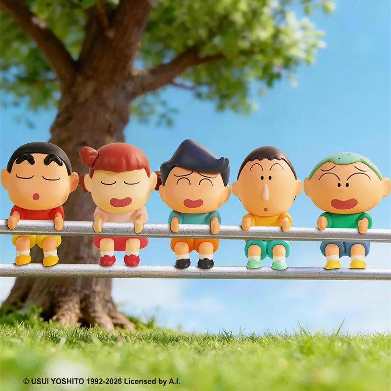 Фото Коллекционные фигурки Crayon Shin-Chan: серия Five Crew Action, слепые коробки, кавайные пакеты-сюрпризы, украшения и сувениры, креативные подарки, мультяшные куклы №3