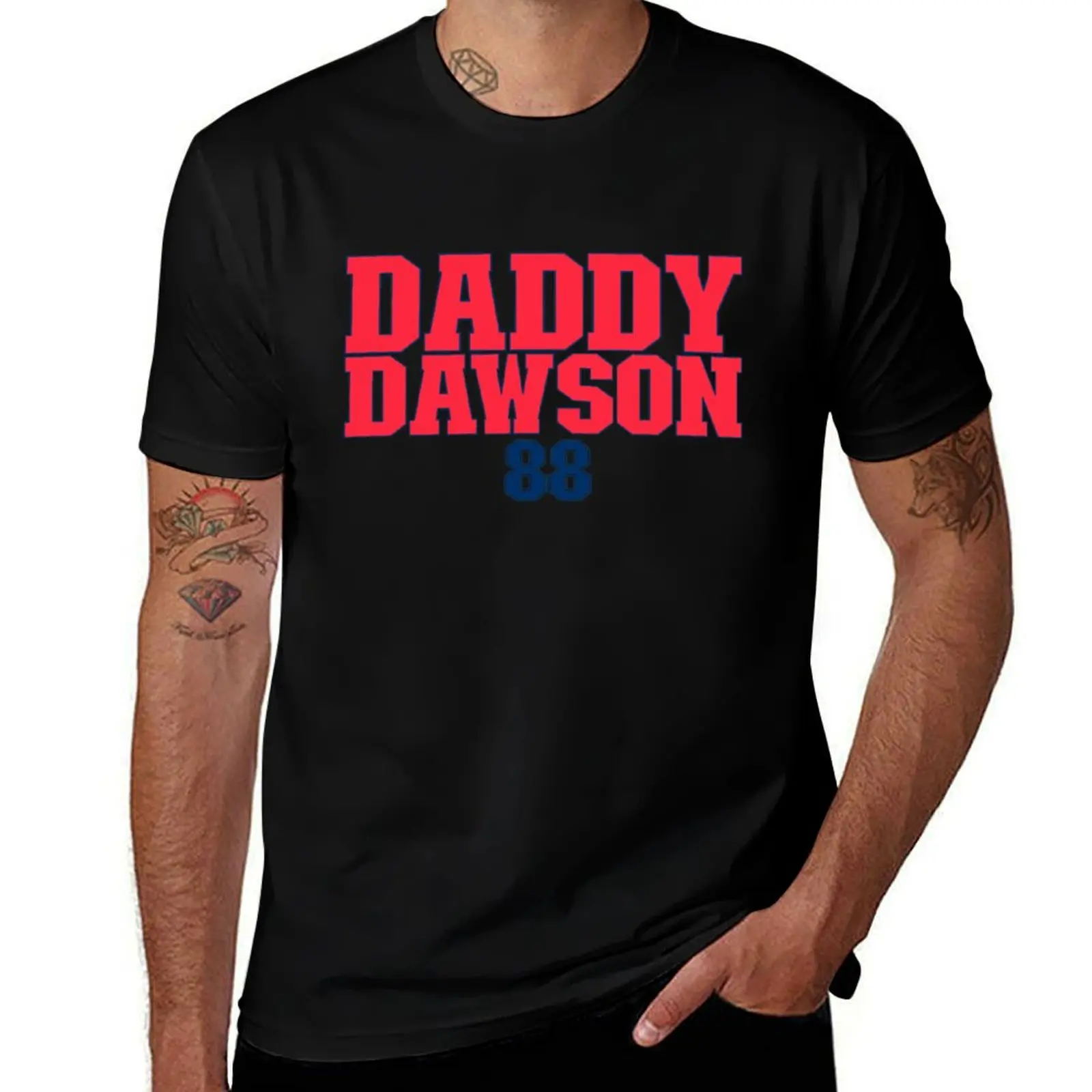 Фото Футболка Daddy Dawson, мужская футболка с рисунком, черная хлопковая футболка, простая мужская футболка, мужская дизайнерская футболка №1