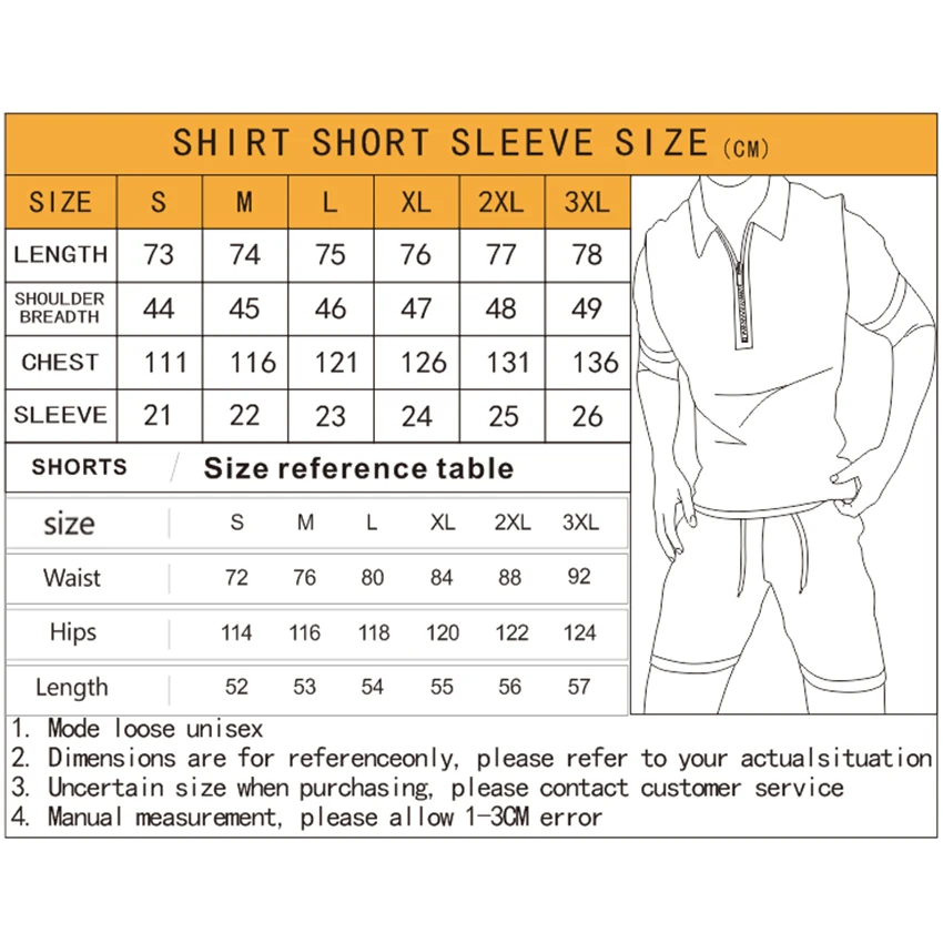 2022 summer European and American men's set 3d Printed Polo Shirt top shorts suit Casual zippered lapels shirt 2-piece sets |
