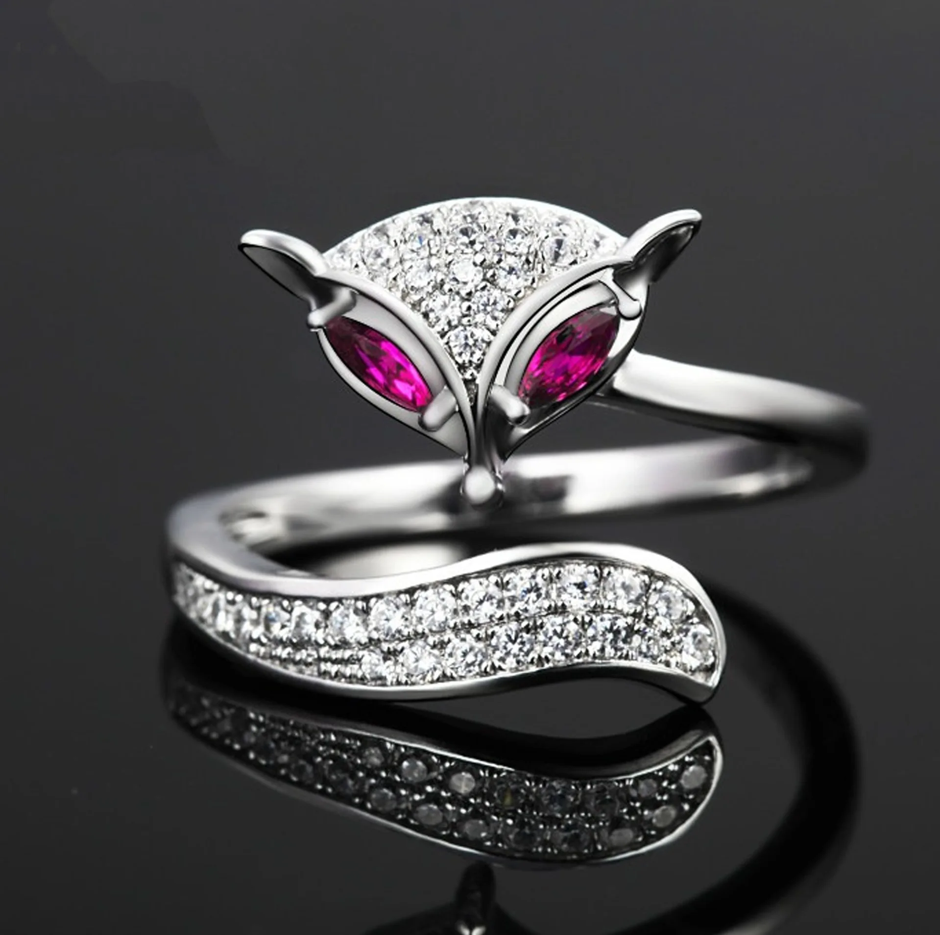 

New 2023 Elegant Fox Ring Unisex Fashion Animal Open Ring Banquet Jewelry Accessories Gift
