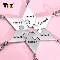 vnox bff necklaces for women custom names stainless steel pendants star puzzle sisters brothers family best friends gift