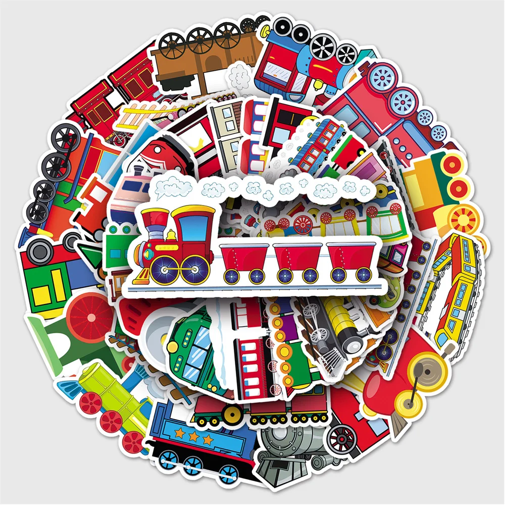 

10/30/50PCS Little Train Cartoon Personality Creative Graffiti Sticker Guitar Computer Refrigerator Waterproof Sticker Wholesale