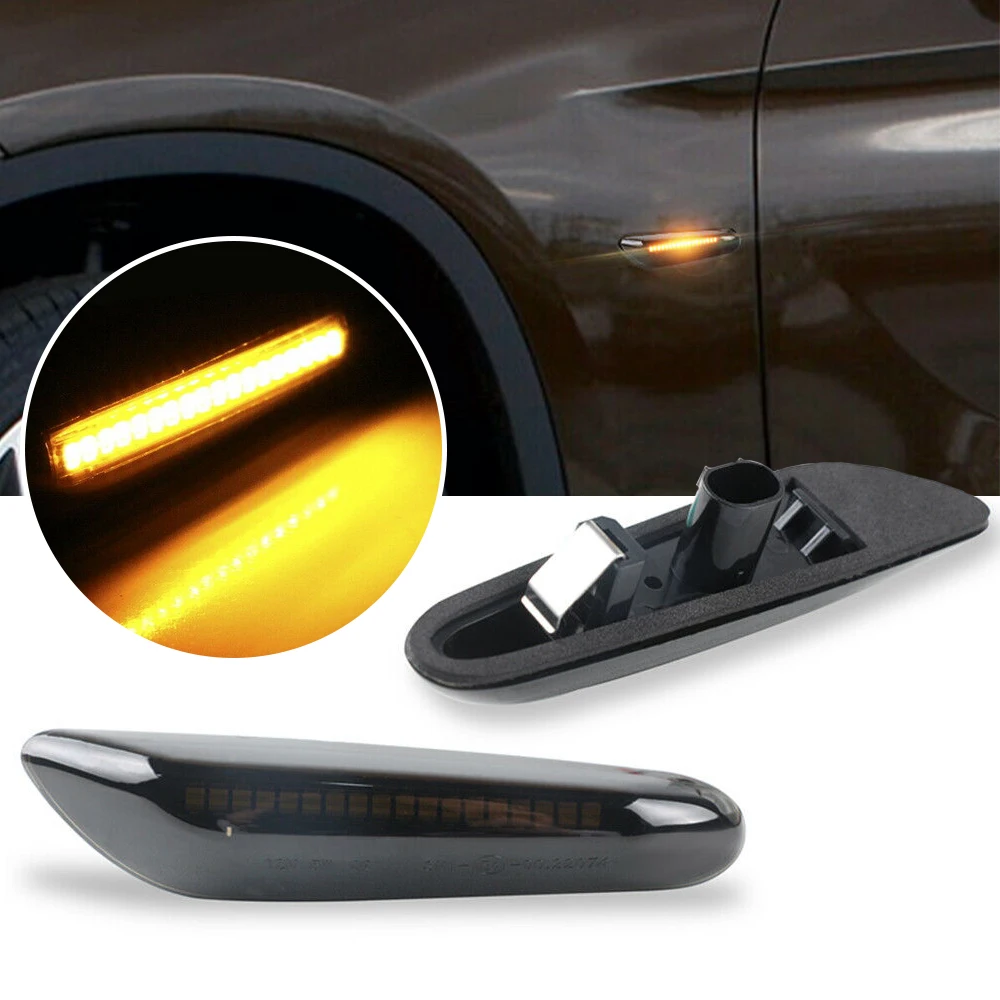 

2Pcs Led Dynamic Turn Signal Light Side Marker Sequential Blinker Lights Car Accessories For BMW E90 E91 E92 E93 E60 E87 E82 E46