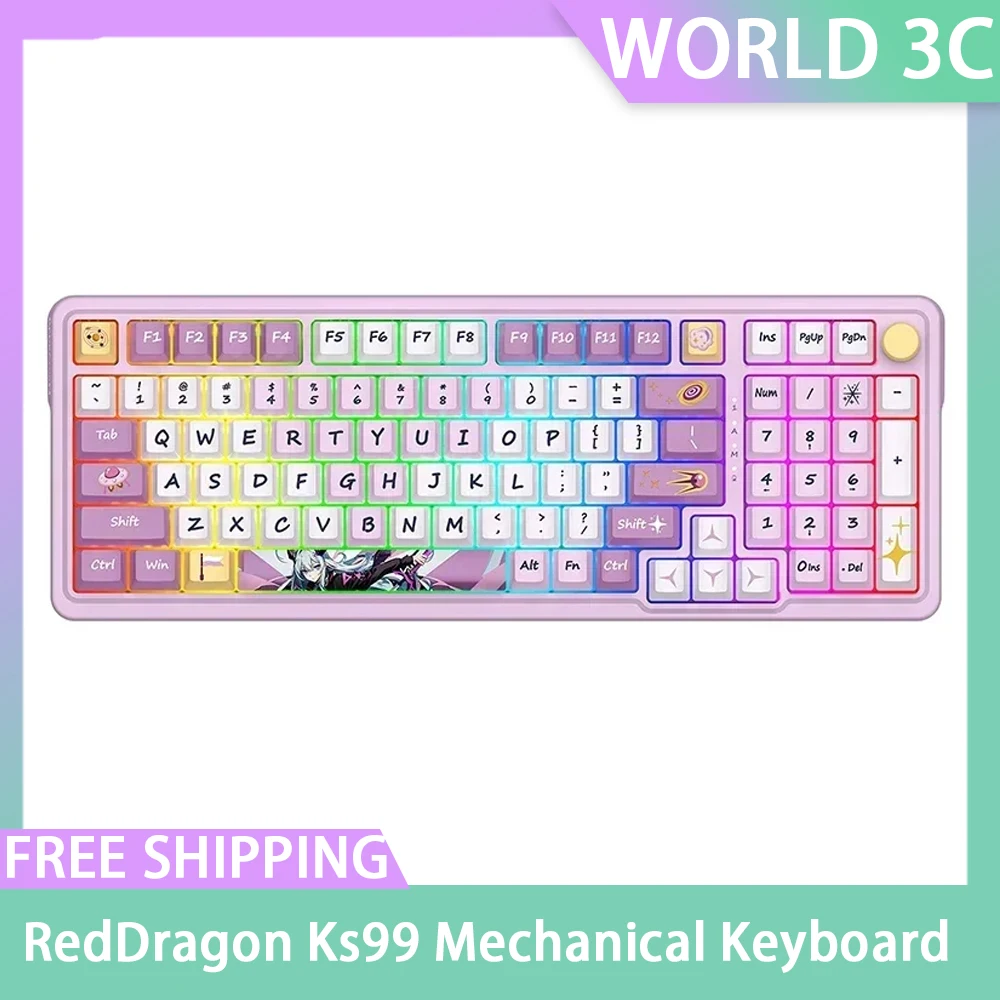 Механическая клавиатура Reddragon Ks99 3 режима настройка беспроводная RGB с горячей