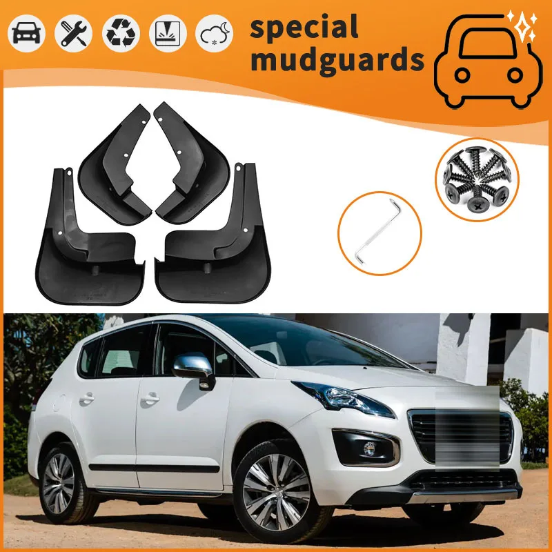 Брызговики передние и задние для моделей Peugeot 3008 08-19