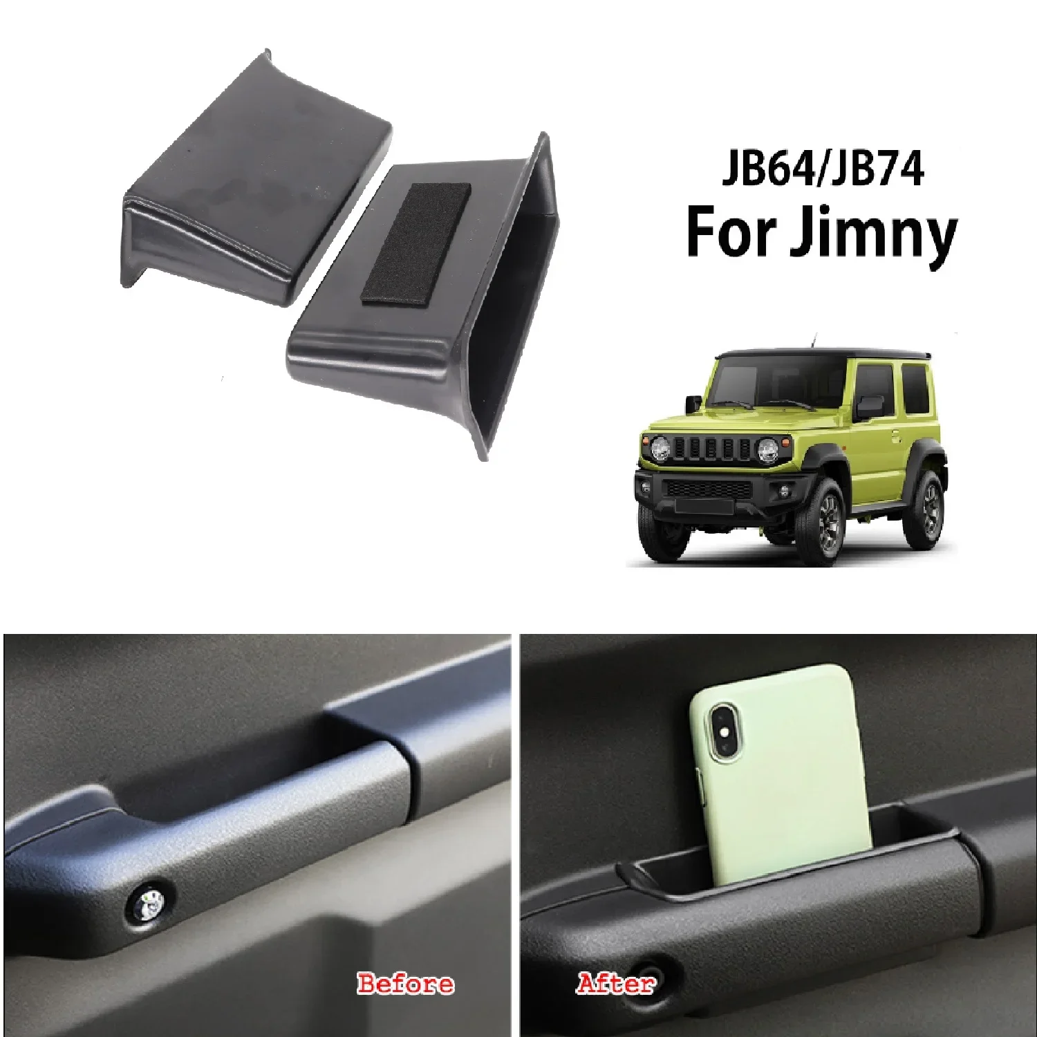 

Для Suzuki Jimny JB74 2019 2020 2023, салон автомобиля, передняя дверь, боковой ящик для хранения, органайзер для перчаток, контейнер для телефона, чехол с ручкой, карман