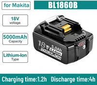 100 original makita 18v 5000mah rechargeable power tools makita battery with led li ion replacement lxt bl1860b bl1860 bl1850