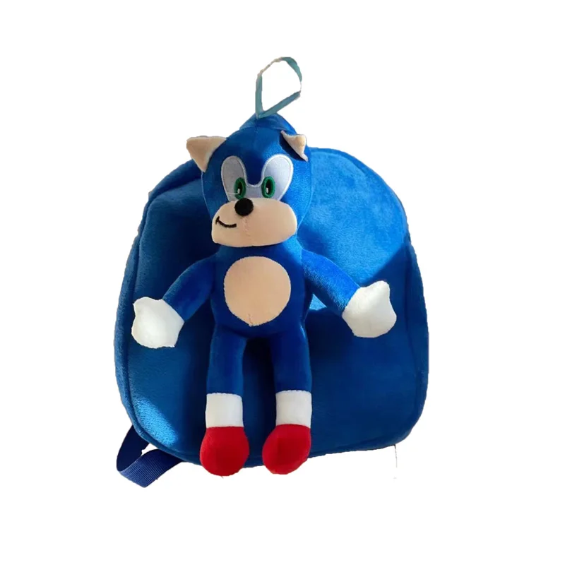 

Anime Cartoon Sonic The Hedgehog School Bag Plush Toy Doll Bag Kindergarten Preschool Backpack Children School Bags Child Gift