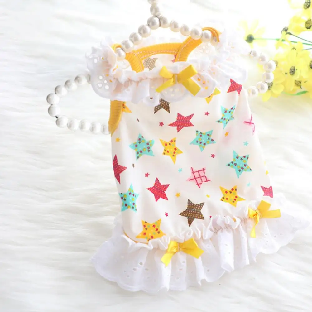 

Beautiful Pet Dress Skin-friendly Cats Clothes Bow-knot Design Pet Cats Sleeveless Skirt Easy-wearing