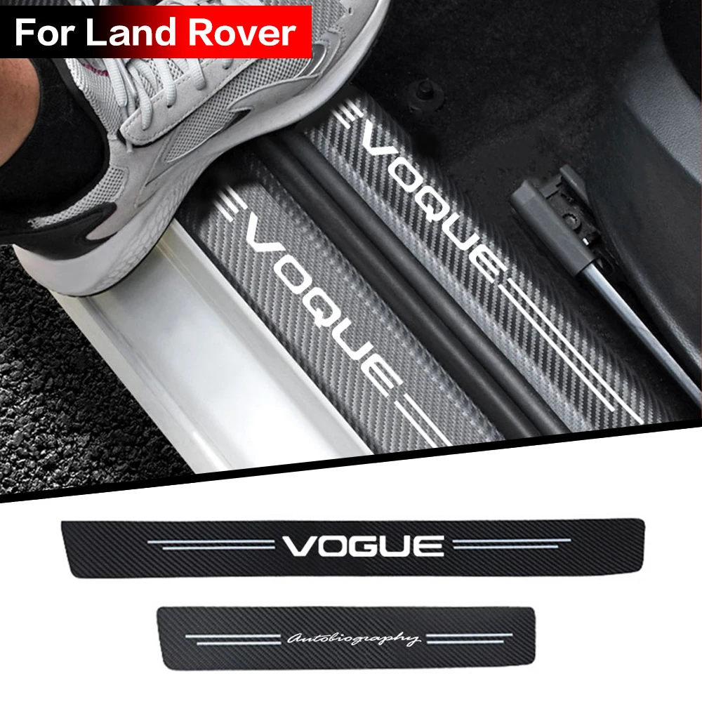 

Car Carbon fiber cloth Door Sill Strip for Land Rover DISCOVERY EVOQUE SPORT SV VELAR VOGUE Autobiography accessories styling