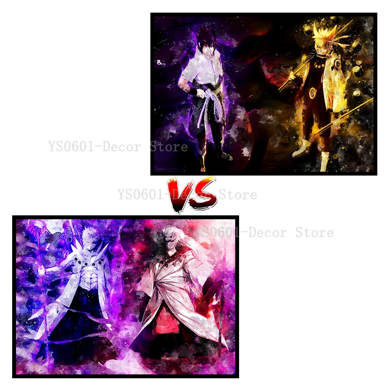 

Abstract Watercolor Naruto Sasuke Posters Japanese Anime Canvas Painting Wall Art Pictures Mural Living Room Decor Home Decor
