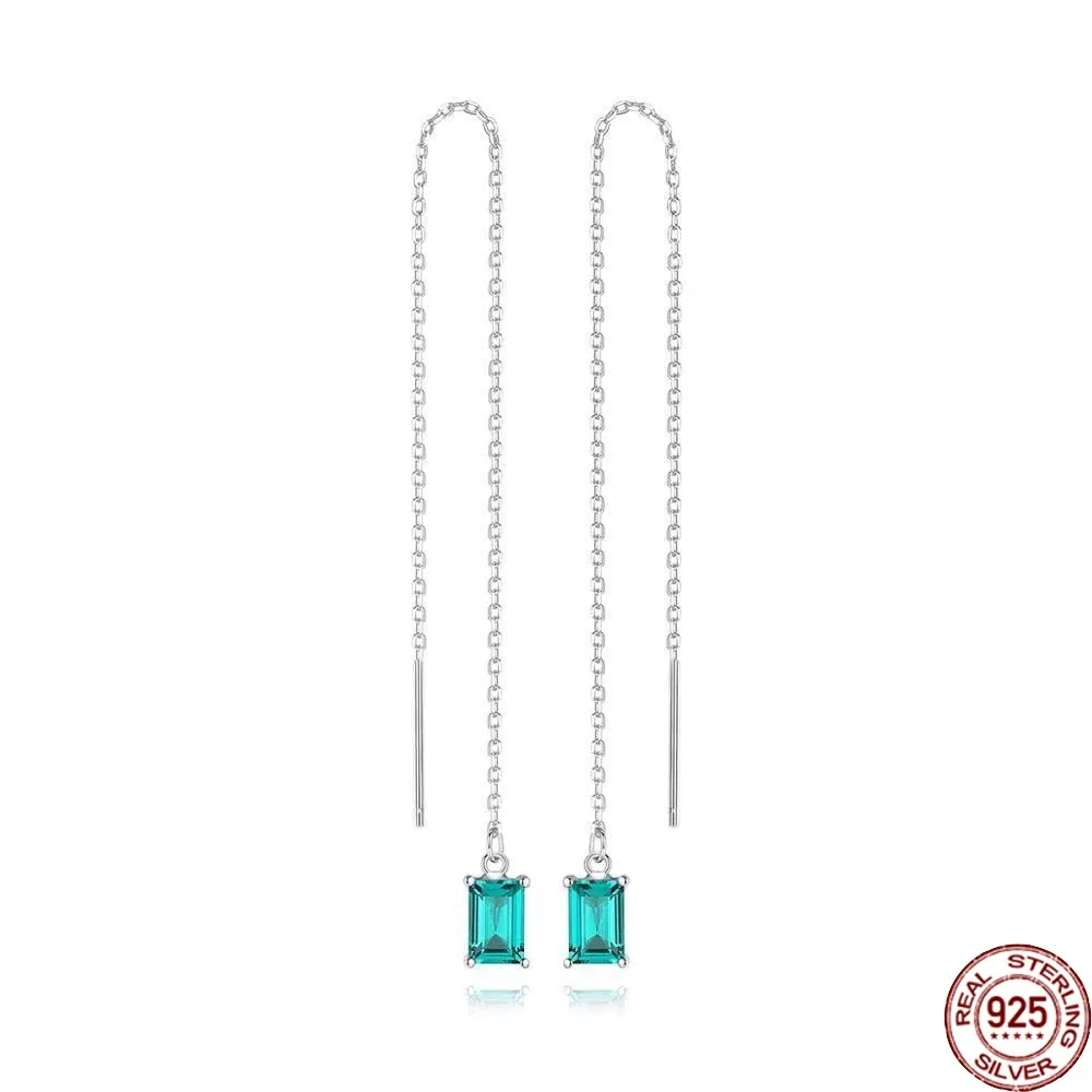 

Длинные серьги BABIQU, висячие серьги из проволоки для женщин, аксессуары из драгоценных камней для свиданий и Рождества, серебро 925 пробы, ювел...