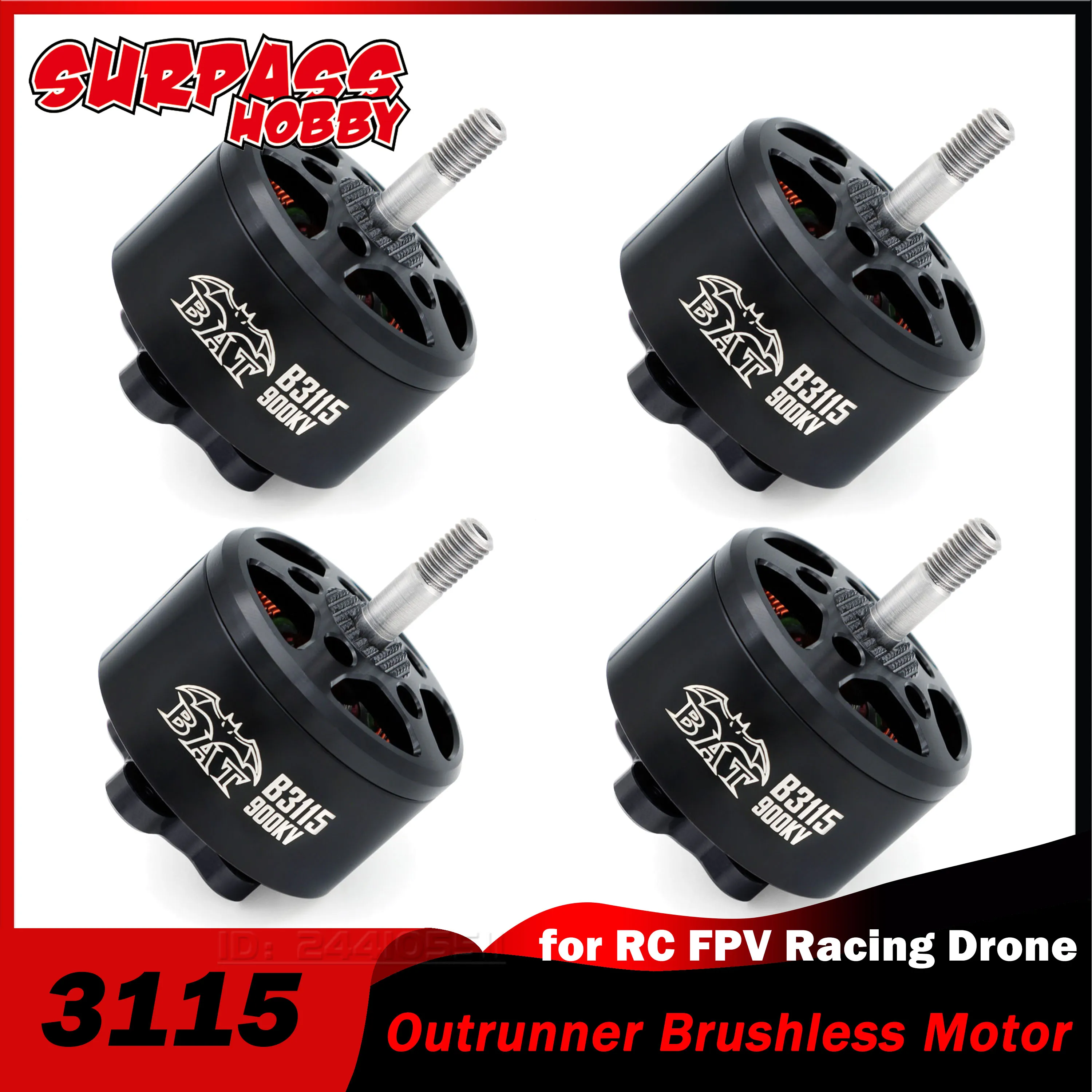 Внешний бесщеточный мотор Surpass Hobby BAT B3115 3115 900KV FPV для гоночного дрона на