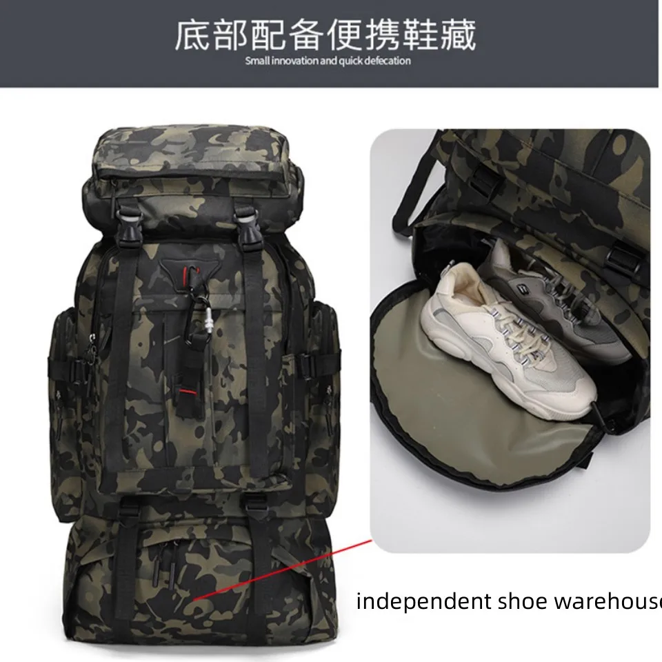 

90L Camping Travel Backpack With Rain Cover Lightweight Travel Daypack For Climbing Camping Touring User Friendly To Hand