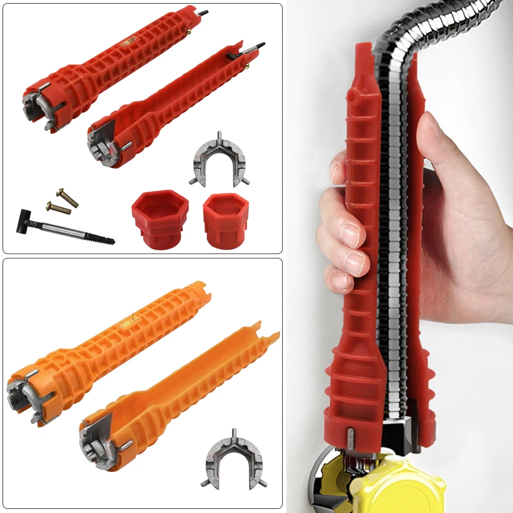 

2021 NEW 8 In 1 Flume wrench Anti-slip Kitchen Sink Repair Wrench Bathroom Faucet Assembly Plumbing installation wrench
