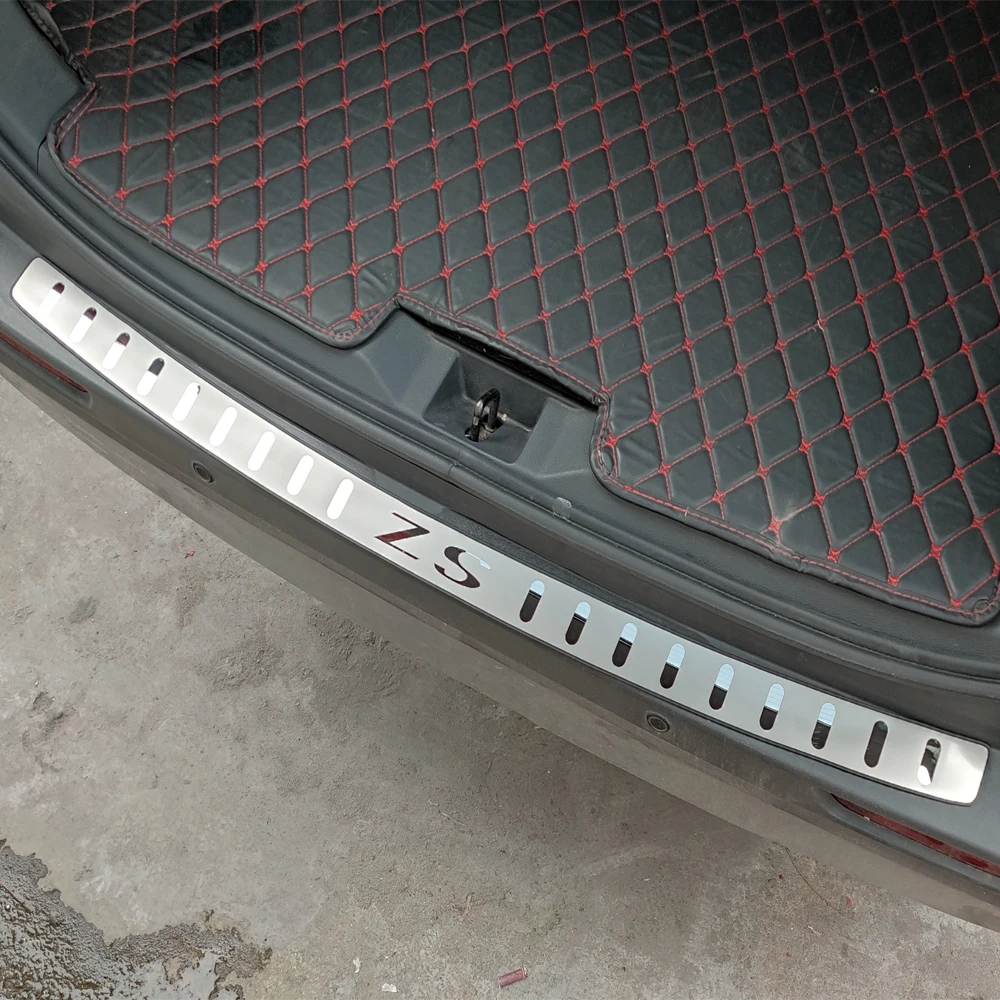 

For MG ZS Trunk Trim Rear Bumper Protector Car Accessories Stainless Steel Door Sill Scuff Plate Sticker 2020 2021 2022 2023