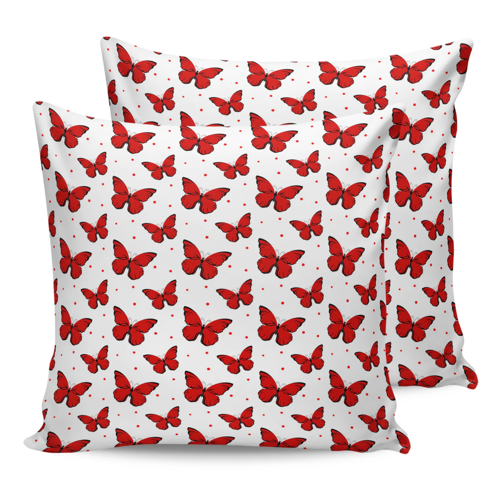 

2PC Pillowcase Red Butterfly Polka Dot Texture Sofa Cushion Cover Bed Dakimakura Pillow Cover House Home Decorative Pillow Cases