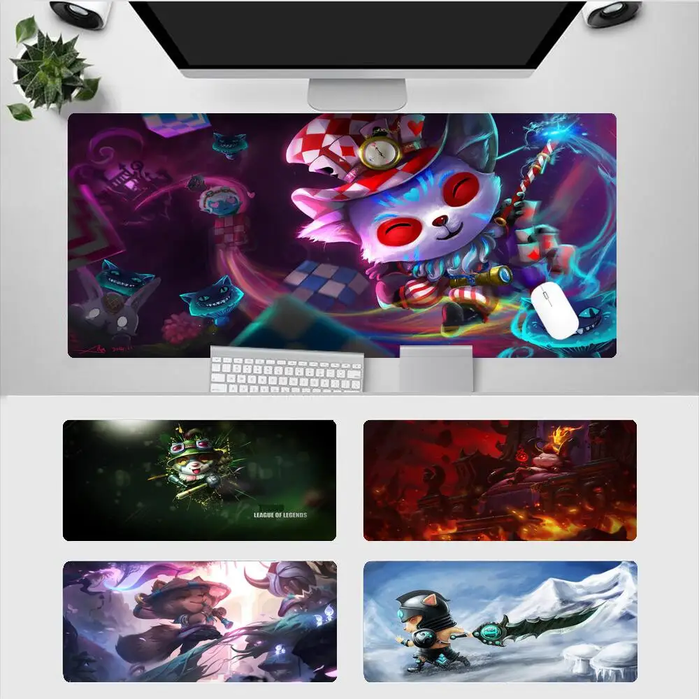 

Teemo League Of Legends Laptop Large Mouse Pad Gamer Office Mousepad Pc Desk Mat Kawaii Notebook Gaming Accessories 900X400 Mats