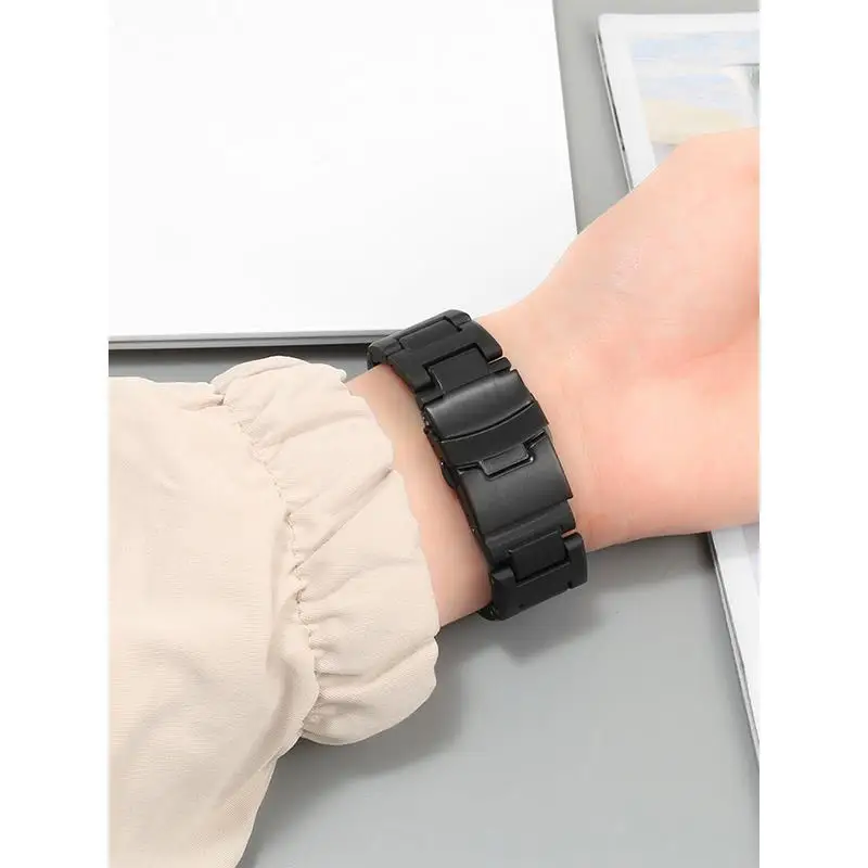 Watchband For Casio G-Shock PROTREK PRW-3000/6000/6100/3100 PRG-300 modified plastic steel composite watchband Black strap