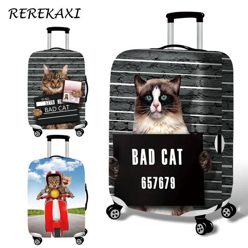 3D Cat Suitcase Case Cover Luggage Elastic Protective Covers Dust 18-32Inch Baggage Trolley Trunk Dust Cover Travel Accessories